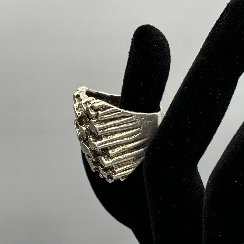 Nugget Silver Statement Ring - image 6